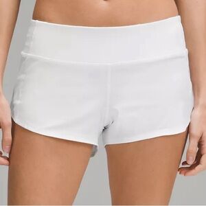 white lululemon speed up shorts